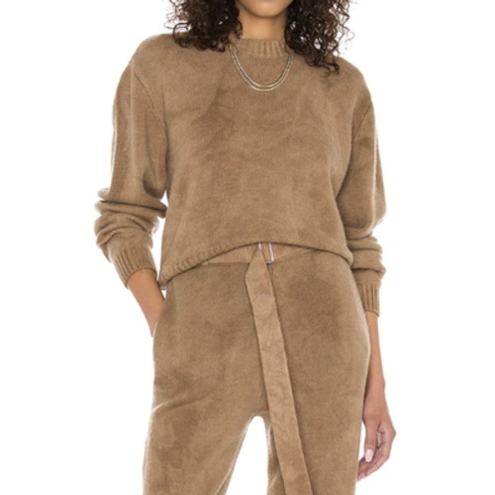 Cotton Citizen Knit Sweater Pants Set Womens Small Brown Cotton Cashmere Lounge